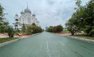 В Санкт-Петербурге произведена укладка зелёного асфальта
